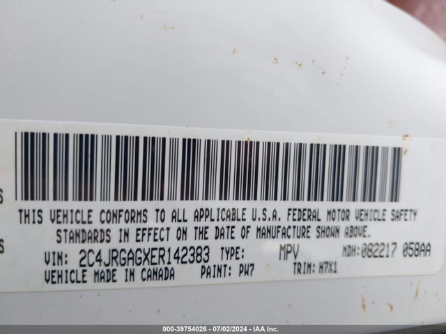 2C4JRGAGXER142383 RAM Cargo Tradesman