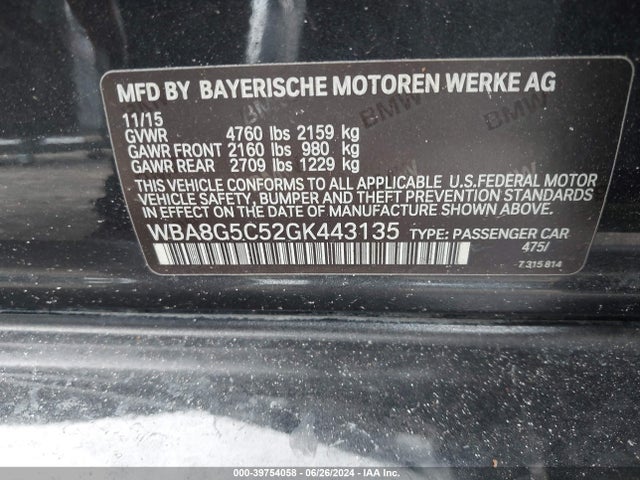 WBA8G5C52GK443135 BMW 328i Xdrive