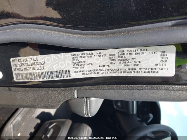 1C4RJKAG9R8930554 Jeep Grand Cherokee L Altitude X 4x4