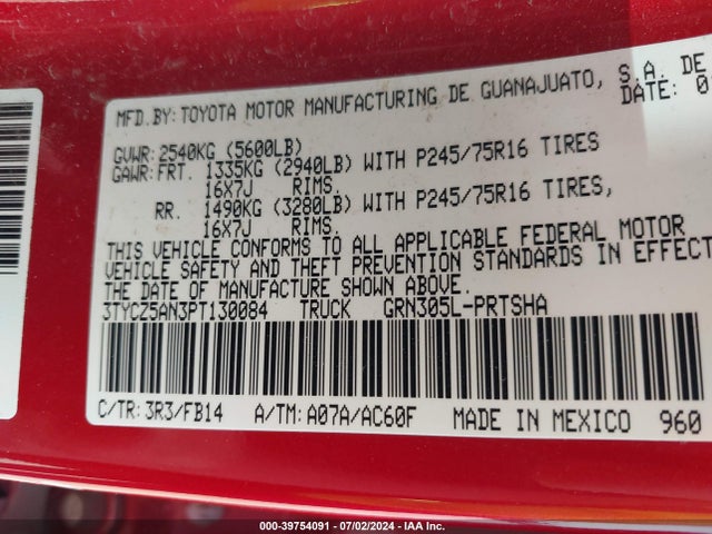 Toyota Tacoma Sr V6 2023 3TYCZ5AN3PT130084 Image 9