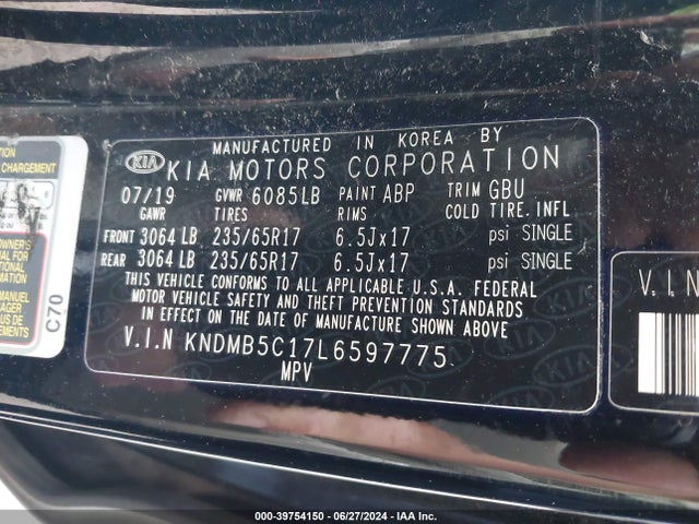 KIA SEDONA LX 2020 KNDMB5C17L6597775 Image 9