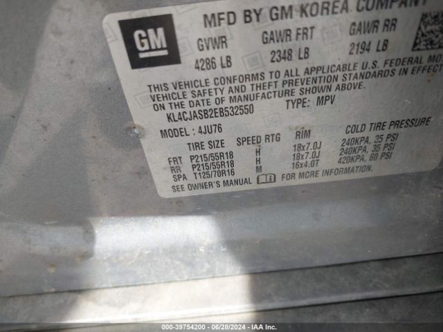 KL4CJASB2EB532550 Buick Encore