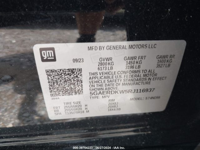 5GAERDKW5RJ116937 Buick Enclave Avenir Fwd