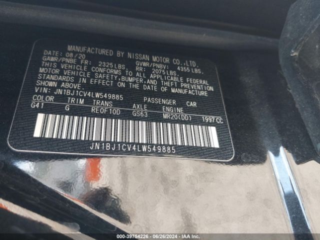 JN1BJ1CV4LW549885 Nissan Rogue Sport S Fwd Xtronic Cvt