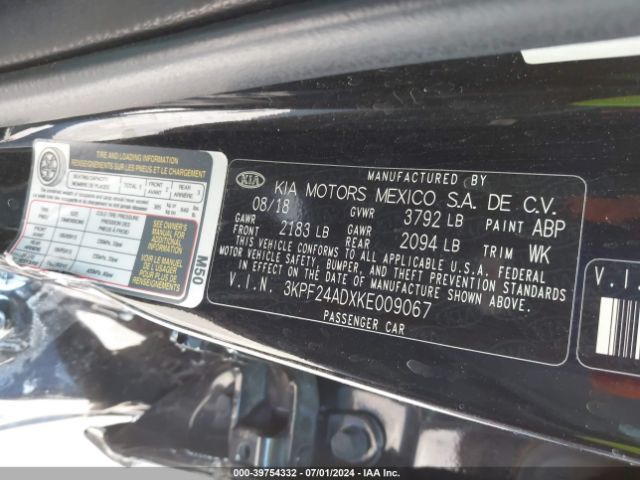 3KPF24ADXKE009067 KIA FORTE FE