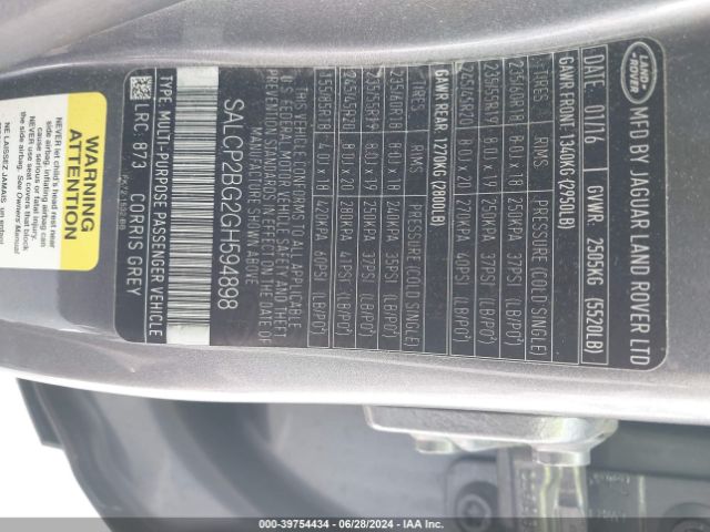 SALCP2BG2GH594898 Land Rover Discovery Sport Se