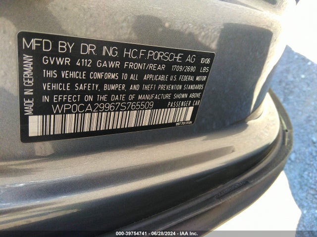 2007 PORSCHE 911 WP0CA29967S765509 Photo 8