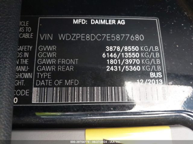 WDZPE8DC7E5877680 Mercedes-Benz Sprinter 2500 High  Roof