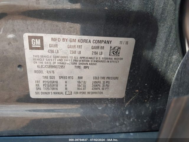 KL4CJCSB9HB072951 Buick Encore Essence
