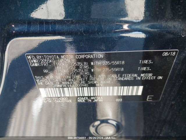 JTMNFREV4JJ200940 Toyota RAV4 SE
