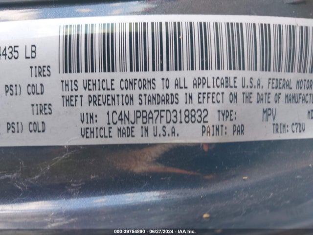 1C4NJPBA7FD318832 Jeep Patriot Altitude Edition