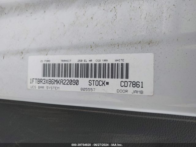 1FTBR3X86MKA22090 Ford Transit-250 Cargo Van