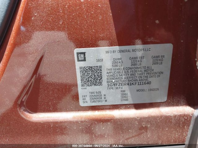 1GYFZER41KF111640 Cadillac XT4 SPORT