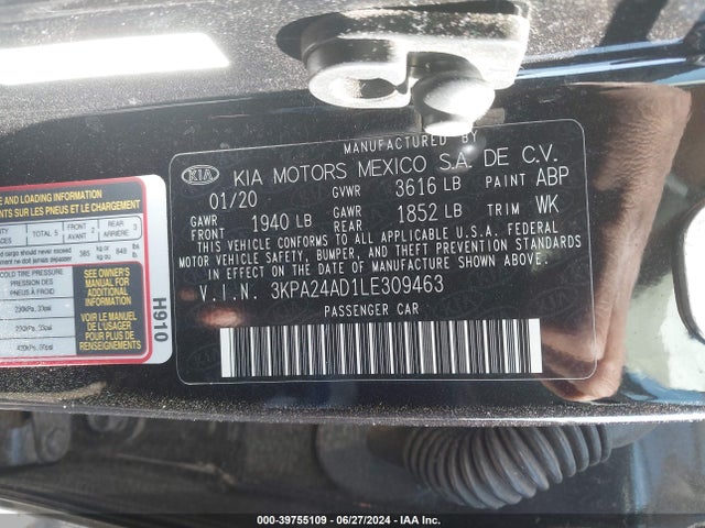 KIA RIO LX 2020 3KPA24AD1LE309463 Image 9