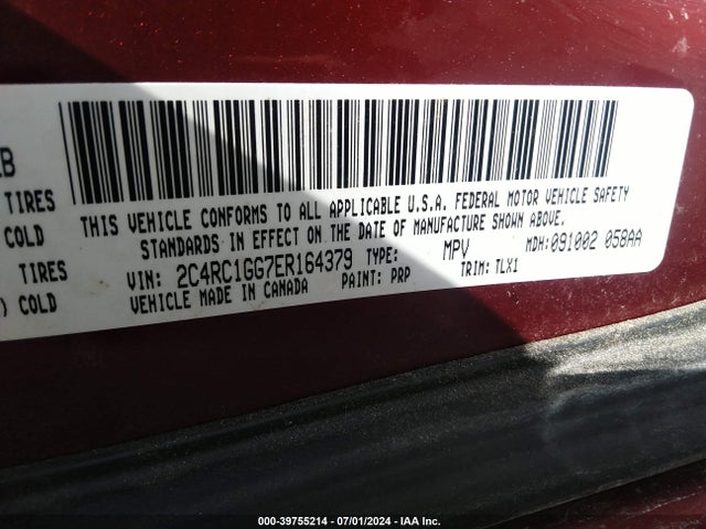 2C4RC1GG7ER164379 Chrysler Town & Country Limited