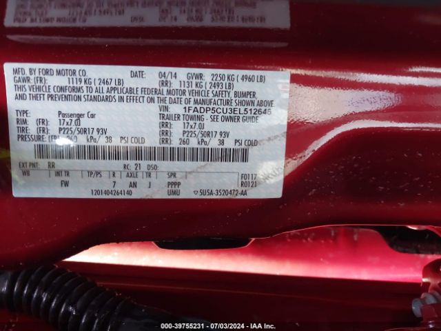 1FADP5CU3EL512646 Ford C-max Energi Sel