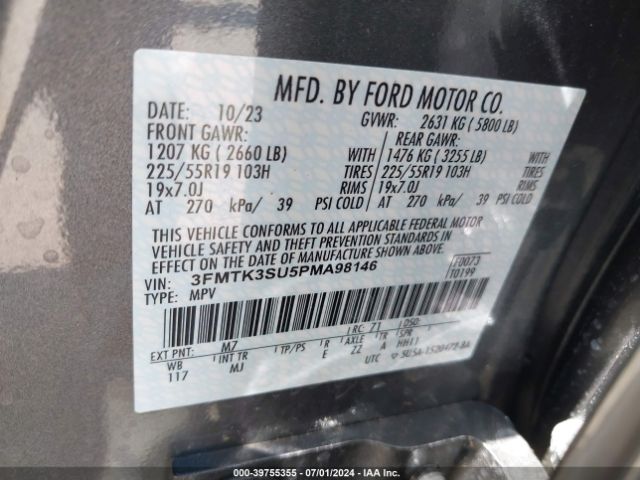 3FMTK3SU5PMA98146 Ford Mustang Mach-e Premium