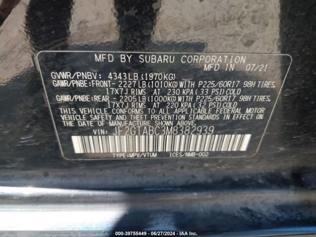JF2GTABC3M8382939 Subaru Crosstrek