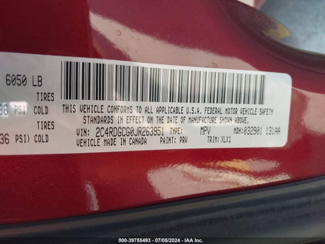 Dodge Grand Caravan Sxt 2018 2C4RDGCG0JR263951 Image 9