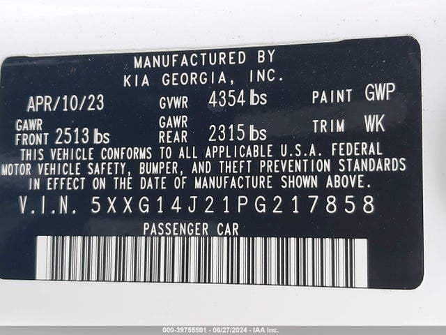 KIA K5 LXS 2023 5XXG14J21PG217858 Image 9