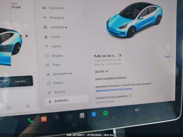 5YJ3E1EB5KF365843 Tesla Model 3 Long Range/performance