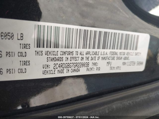 2C4RDGBG7GR220038 Dodge Grand Caravan Se