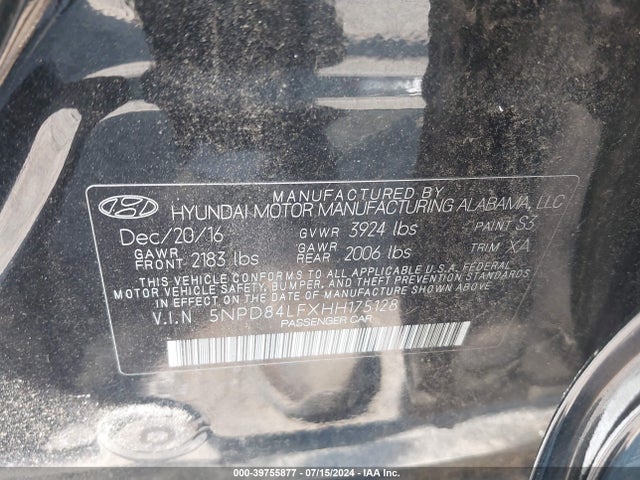 Hyundai ELANTRA SE 2017 5NPD84LFXHH175128 Image 9