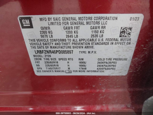 LRBFZNR46PD085897 Buick Envision Essence Fwd