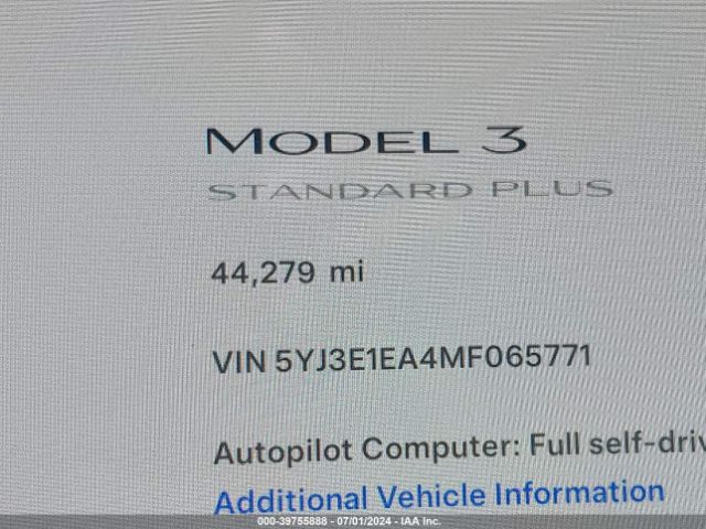 5YJ3E1EA4MF065771 Tesla Model 3 Standard Range Plus Rear-wheel Drive