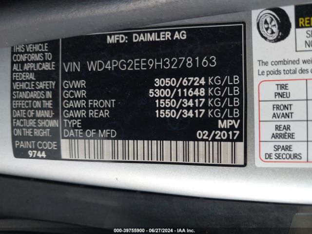 WD4PG2EE9H3278163 Mercedes-Benz Metris