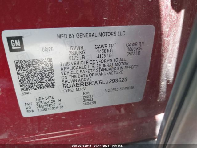 5GAERBKW6LJ293623 Buick Enclave Fwd Essence