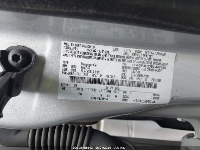 1FADP3F23EL447165 Ford FOCUS SE