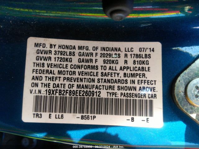 19XFB2F89EE260912 Honda CIVIC EX