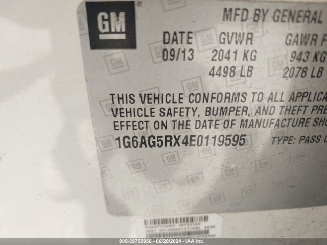 1G6AG5RX4E0119595 Cadillac Ats Standard