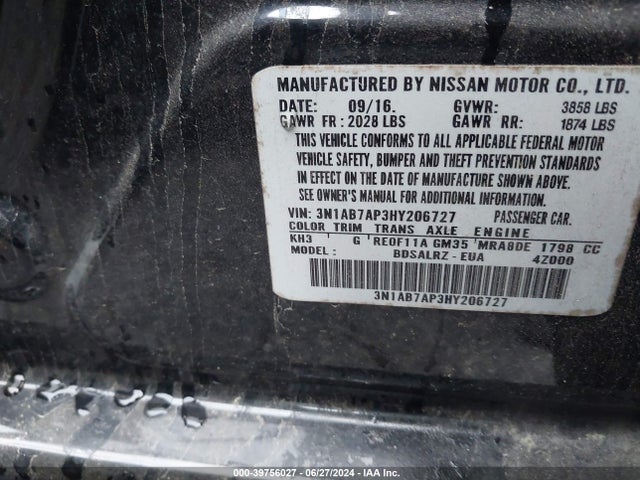 Nissan SENTRA SR 2017 3N1AB7AP3HY206727 Image 9
