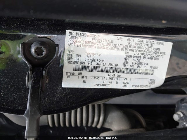 Ford FOCUS SE 2014 1FADP3F26EL129573 Image 9