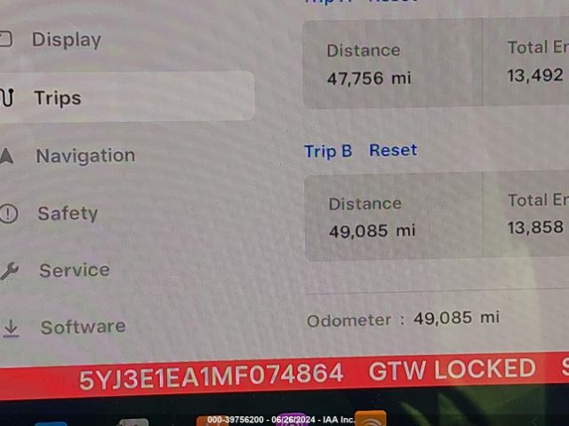 5YJ3E1EA1MF074864 Tesla Model 3 Standard Range Plus Rear-wheel Drive