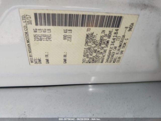 1N4AA6AP4JC364184 Nissan Maxima 3.5 Platinum