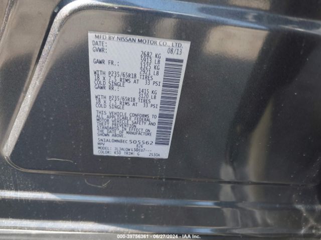 5N1AL0MN8EC505562 Infiniti QX60