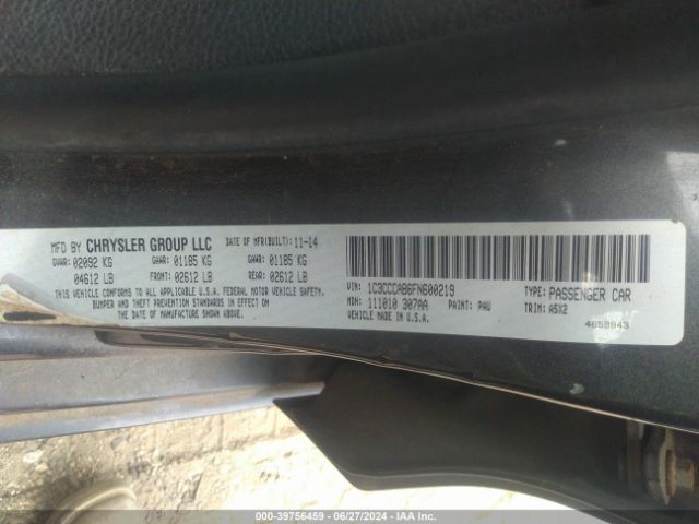 1C3CCCAB6FN600219 Chrysler 200 Limited