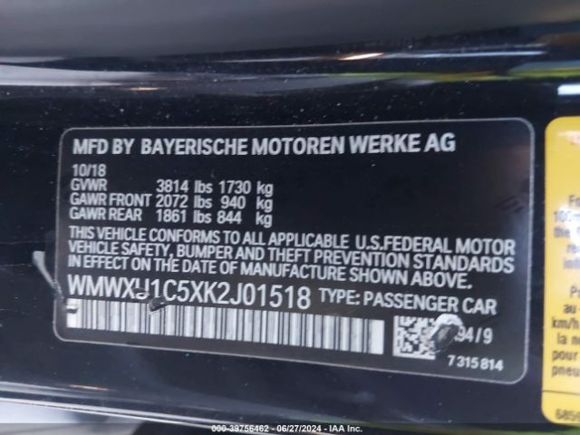 WMWXU1C5XK2J01518 Mini Hardtop Cooper