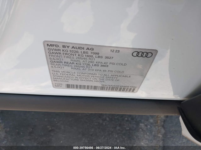 Audi Q8 E-tron Premium Plus Quattro 2024 WA15AAGE4RB051880 Image 9