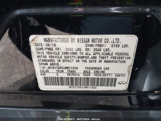 JN1EV7AR3JM611604 Infiniti Q50 3.0t Luxe