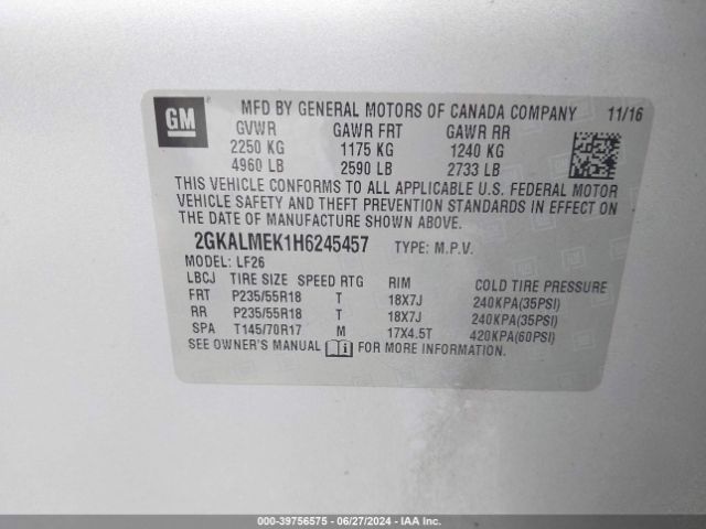 2GKALMEK1H6245457 GMC Terrain Sle-1