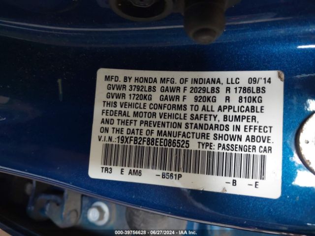 19XFB2F88EE086525 Honda CIVIC EX