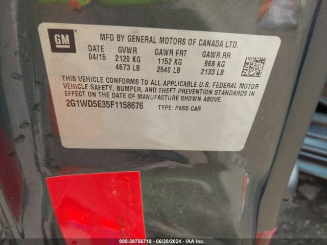 2G1WD5E35F1158676 Chevrolet IMPALA LIMITED POLICE