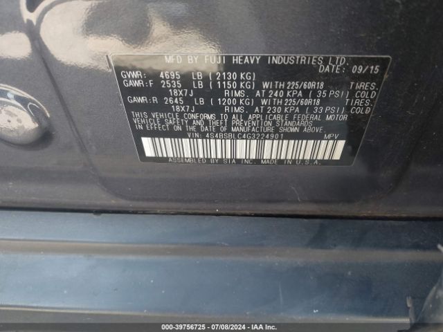 4S4BSBLC4G3224901 Subaru Outback 2.5i Limited