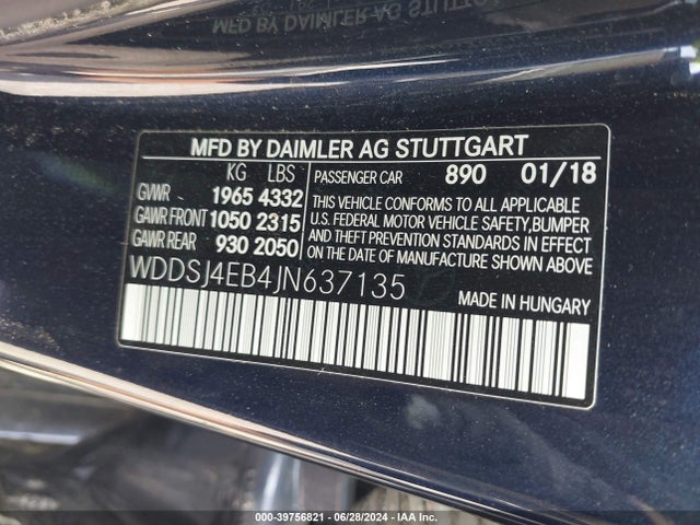 Mercedes-Benz CLA 250 2018 WDDSJ4EB4JN637135 Image 9
