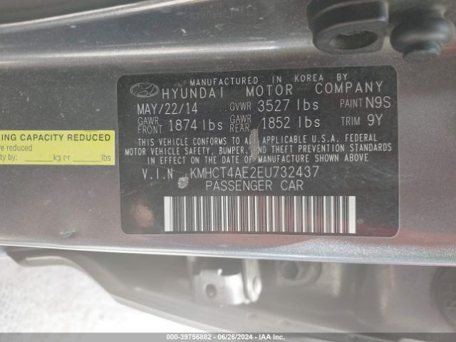 KMHCT4AE2EU732437 Hyundai ACCENT GLS