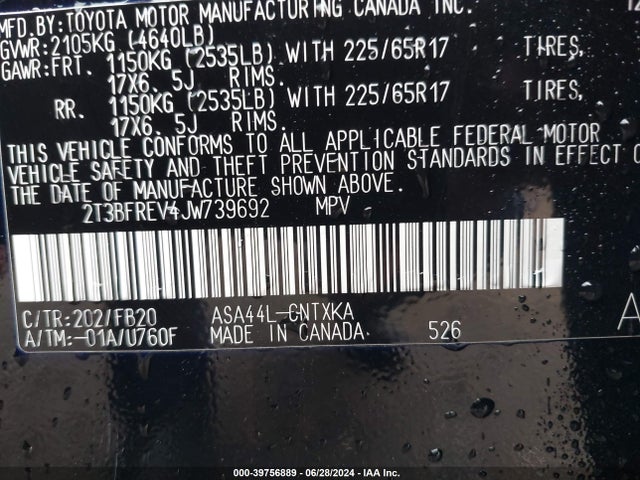 Toyota RAV4 LE 2018 2T3BFREV4JW739692 Image 9